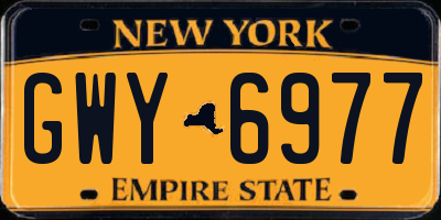 NY license plate GWY6977