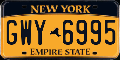 NY license plate GWY6995