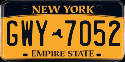 NY license plate GWY7052