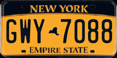 NY license plate GWY7088