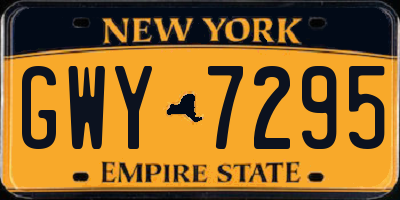 NY license plate GWY7295
