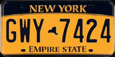 NY license plate GWY7424
