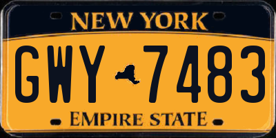 NY license plate GWY7483