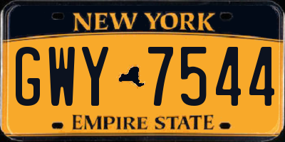 NY license plate GWY7544