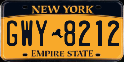 NY license plate GWY8212