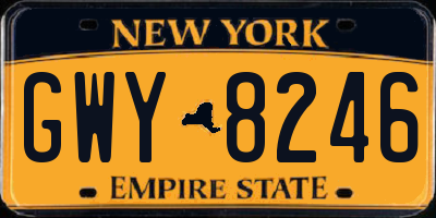 NY license plate GWY8246