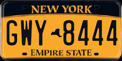 NY license plate GWY8444