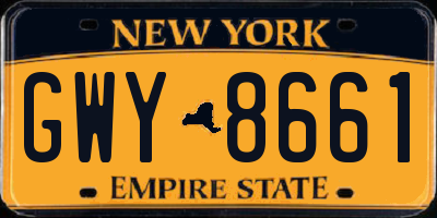 NY license plate GWY8661
