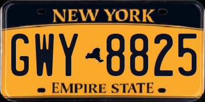 NY license plate GWY8825