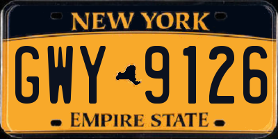 NY license plate GWY9126
