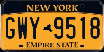 NY license plate GWY9518