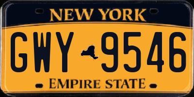 NY license plate GWY9546