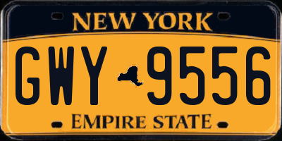 NY license plate GWY9556