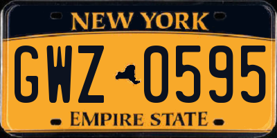 NY license plate GWZ0595