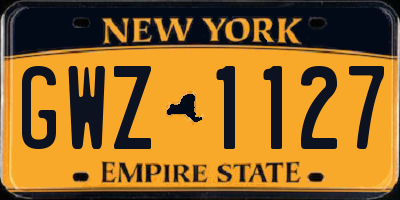 NY license plate GWZ1127
