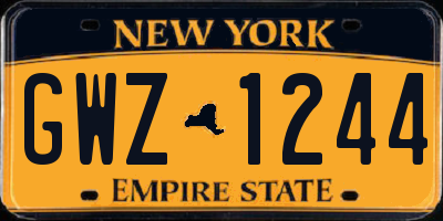 NY license plate GWZ1244