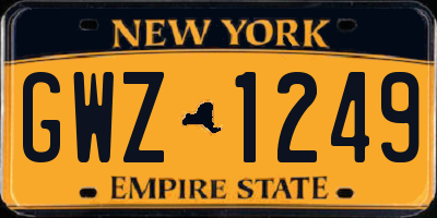 NY license plate GWZ1249