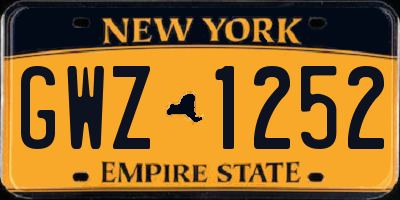 NY license plate GWZ1252