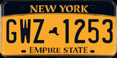 NY license plate GWZ1253