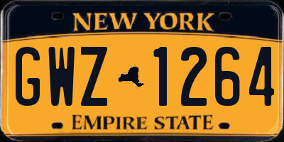 NY license plate GWZ1264