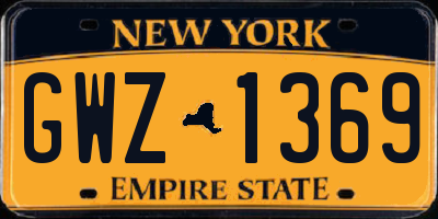 NY license plate GWZ1369