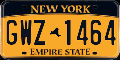 NY license plate GWZ1464