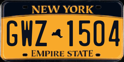 NY license plate GWZ1504