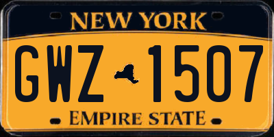 NY license plate GWZ1507