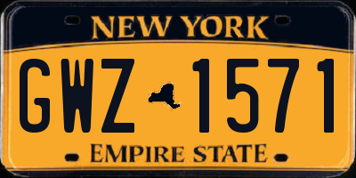 NY license plate GWZ1571