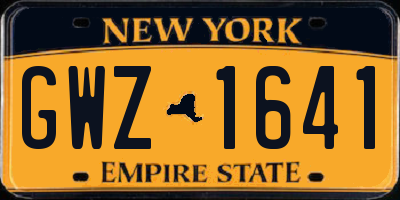 NY license plate GWZ1641