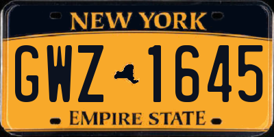 NY license plate GWZ1645