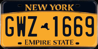NY license plate GWZ1669