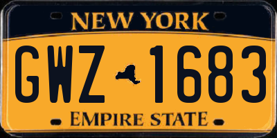 NY license plate GWZ1683