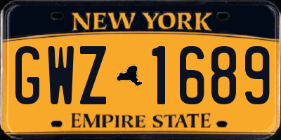 NY license plate GWZ1689