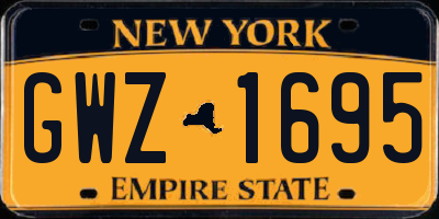 NY license plate GWZ1695