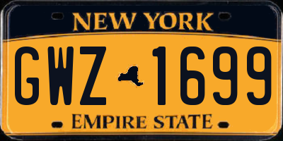 NY license plate GWZ1699