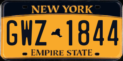 NY license plate GWZ1844