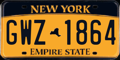 NY license plate GWZ1864