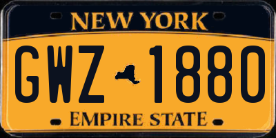 NY license plate GWZ1880