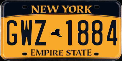 NY license plate GWZ1884