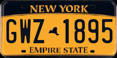 NY license plate GWZ1895