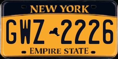 NY license plate GWZ2226