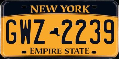 NY license plate GWZ2239