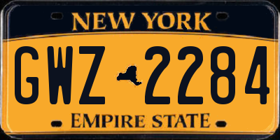 NY license plate GWZ2284