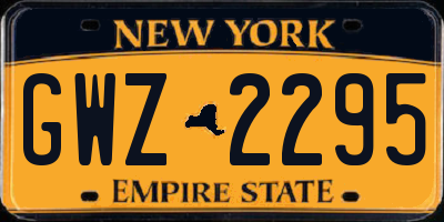 NY license plate GWZ2295