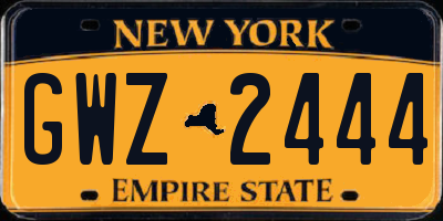 NY license plate GWZ2444