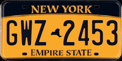 NY license plate GWZ2453