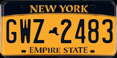 NY license plate GWZ2483