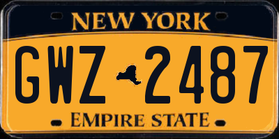 NY license plate GWZ2487