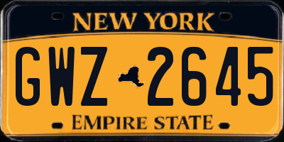 NY license plate GWZ2645